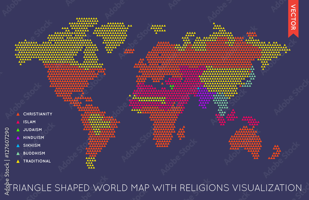 Naklejka premium Vector Flat World Map Infographic. Map of the World.