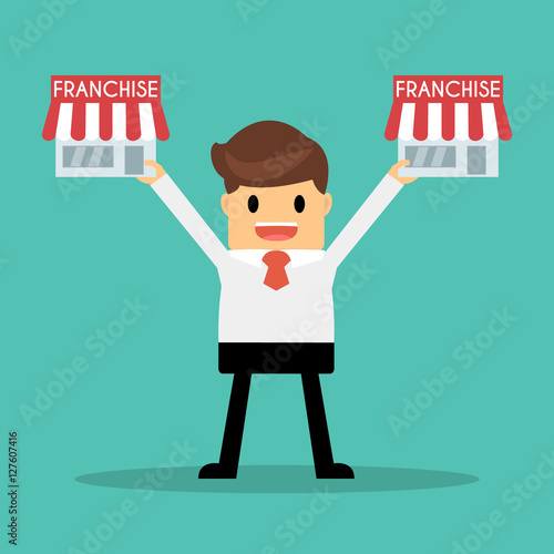 Businessman want to expand his business, franchise concept.