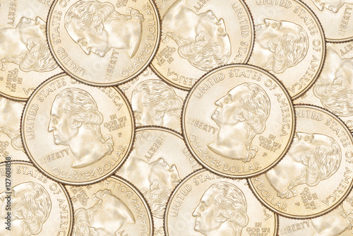 Quarter coins background