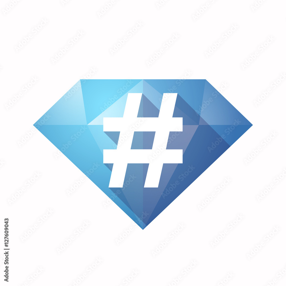 Obraz premium Isolated diamond with a hash tag