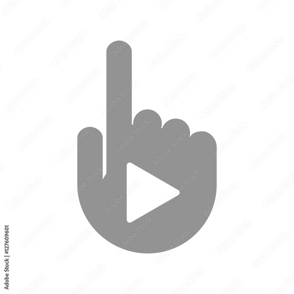 Isolated hand with a play sign