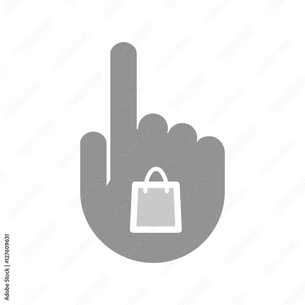 Isolated hand with a shopping bag Isolated hand with a shopping bag
