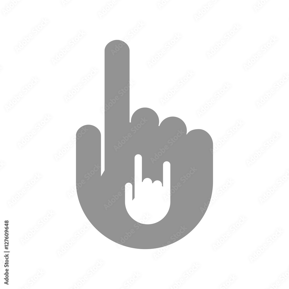 Isolated hand with a rocking hand Isolated hand with a rocking hand