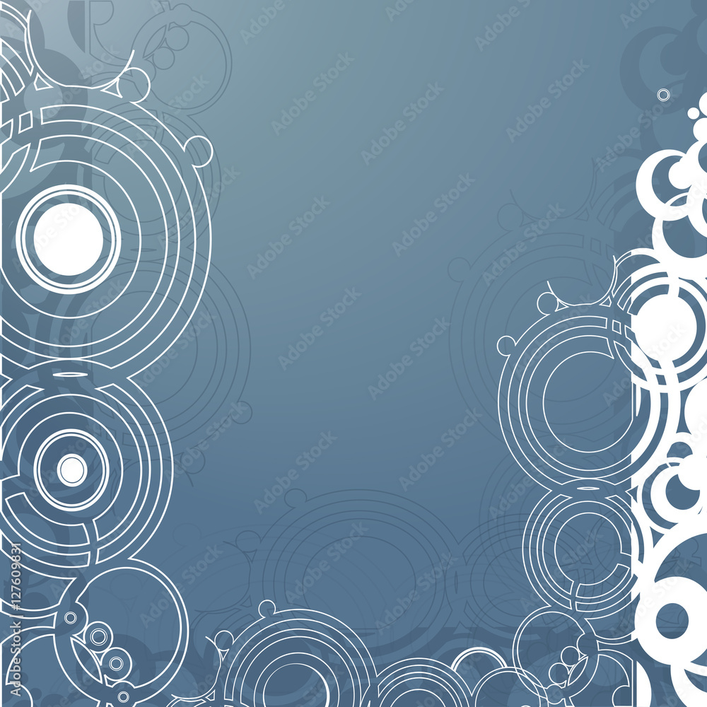 Modern tech background with abstract circle ornament. Vector Illustration