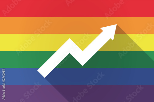 Long shadow lgbt flag with a graph
