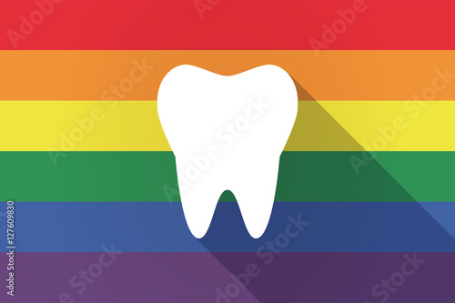 Long shadow lgbt flag with a tooth