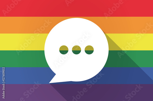 Long shadow lgbt flag with a comic balloon