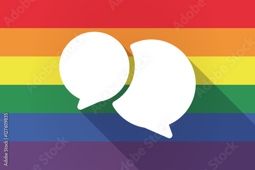 Long shadow lgbt flag with  comic balloons