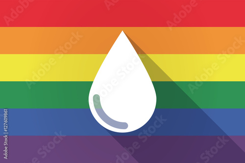 Long shadow lgbt flag with a blood drop