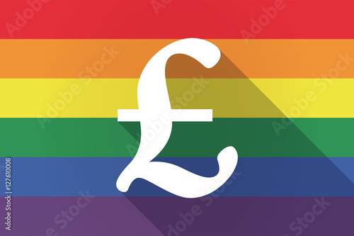 Long shadow lgbt flag with a pound sign