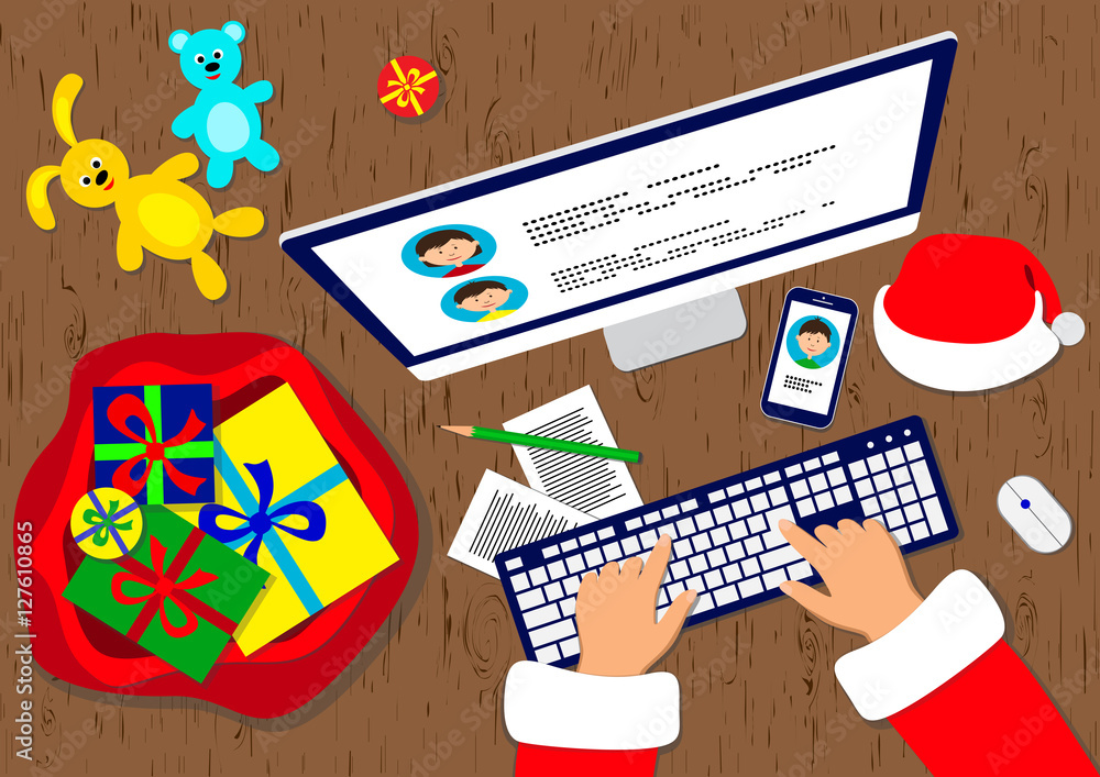 Obraz premium Santa Claus and gifts