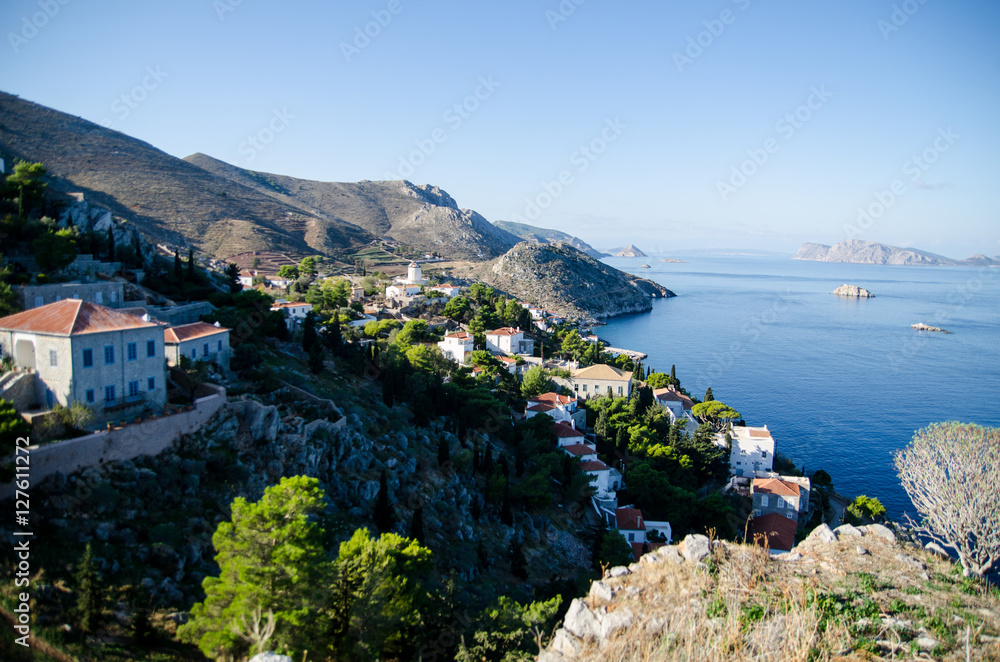 Harbor of greek island Ydra Hydra