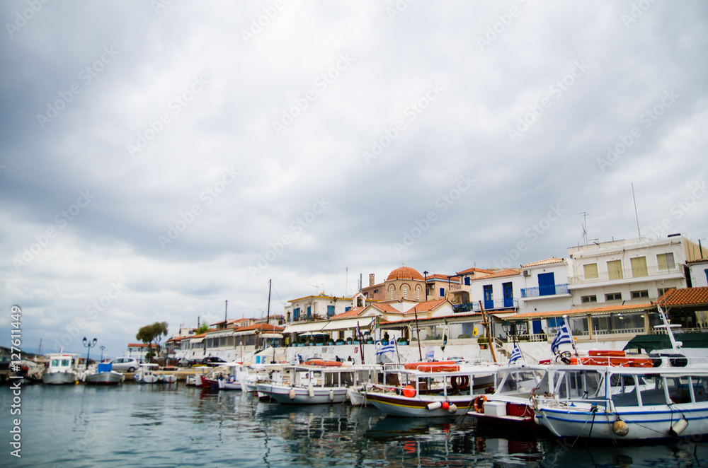 Greek Aegina island port