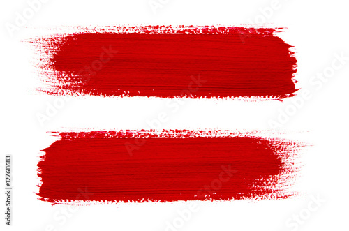 Fotografie, Obraz Red brush stroke isolated on grunge background