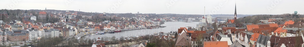 Panoramablick über Flensburg vom Turm des Goethe Gymnasiums