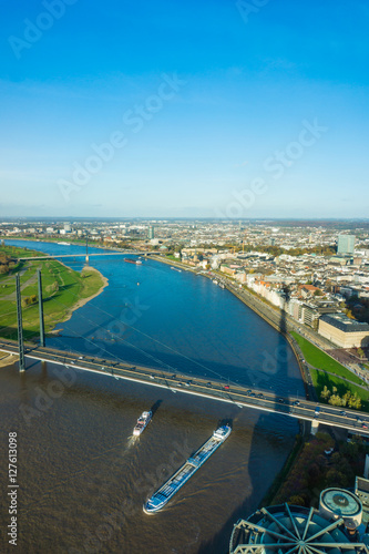 Aerial view of Dusseldorf city in North Rhine-Westphalia Germany © EwaStudio