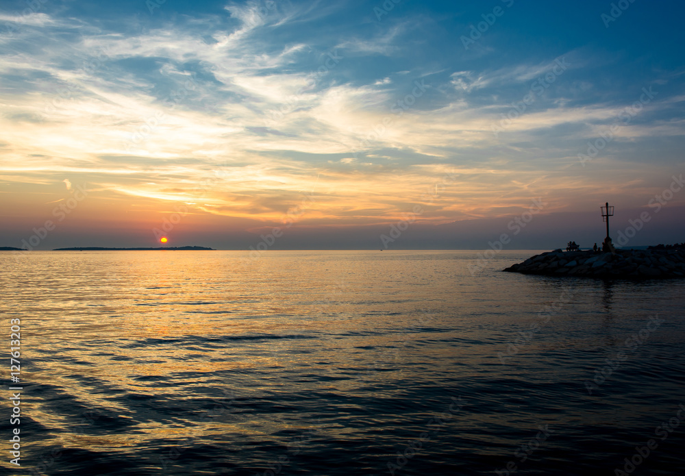 Sonnenuntergang am Meer in Kroatien
