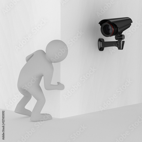 person looks out of corner....