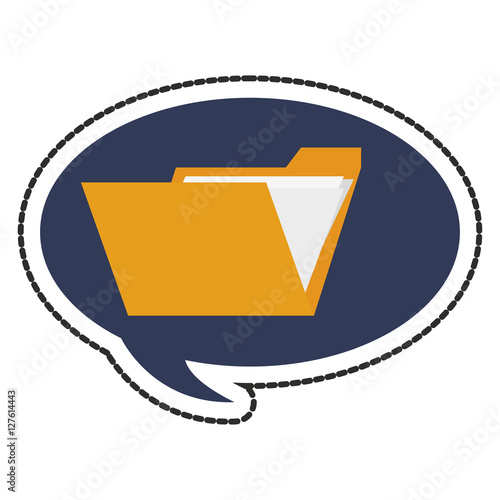 File inside bubble icon. Folder document data archive and storage theme. Isolated design. Vector illustration
