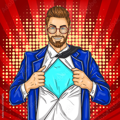 Pop art super dad hero