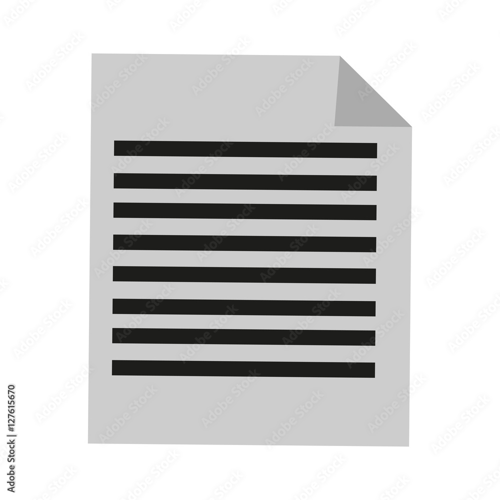 Piece of paper icon. Document data archive office and information theme. Isolated design. Vector illustration Piece of paper icon. Document data archive office and information theme. Isolated design. Vector illustration
