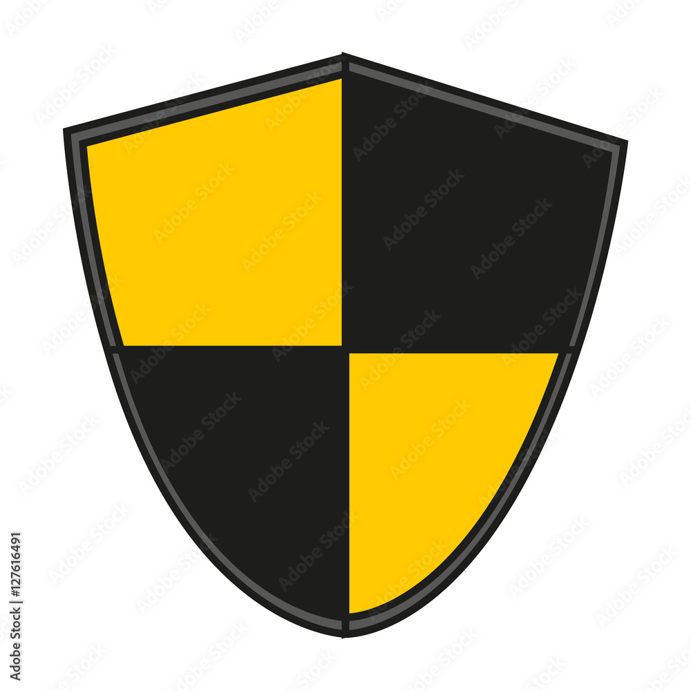 Fototapeta premium Shield icon. Security system warning protection and danger theme. Isolated design. Vector illustration
