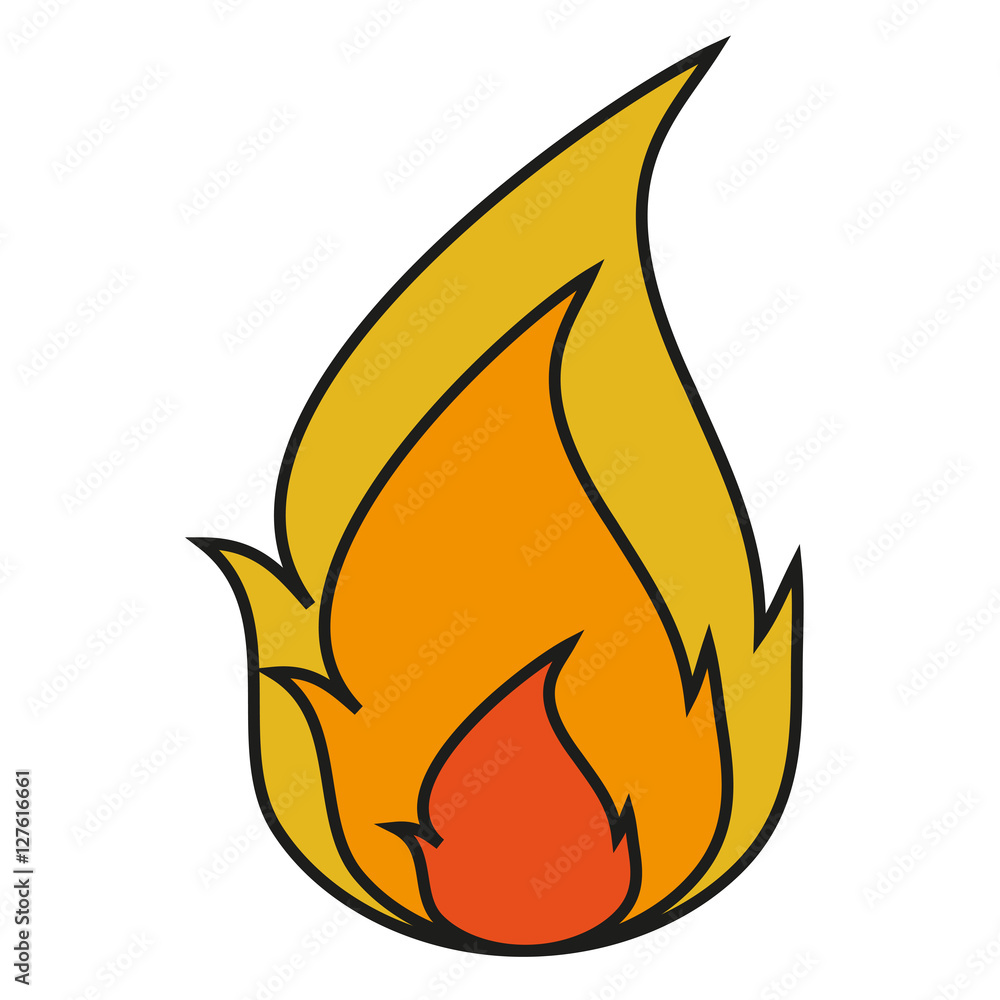 Flame icon. Fire bonfire hot burn and light theme. Isolated design. Vector illustration Flame icon. Fire bonfire hot burn and light theme. Isolated design. Vector illustration