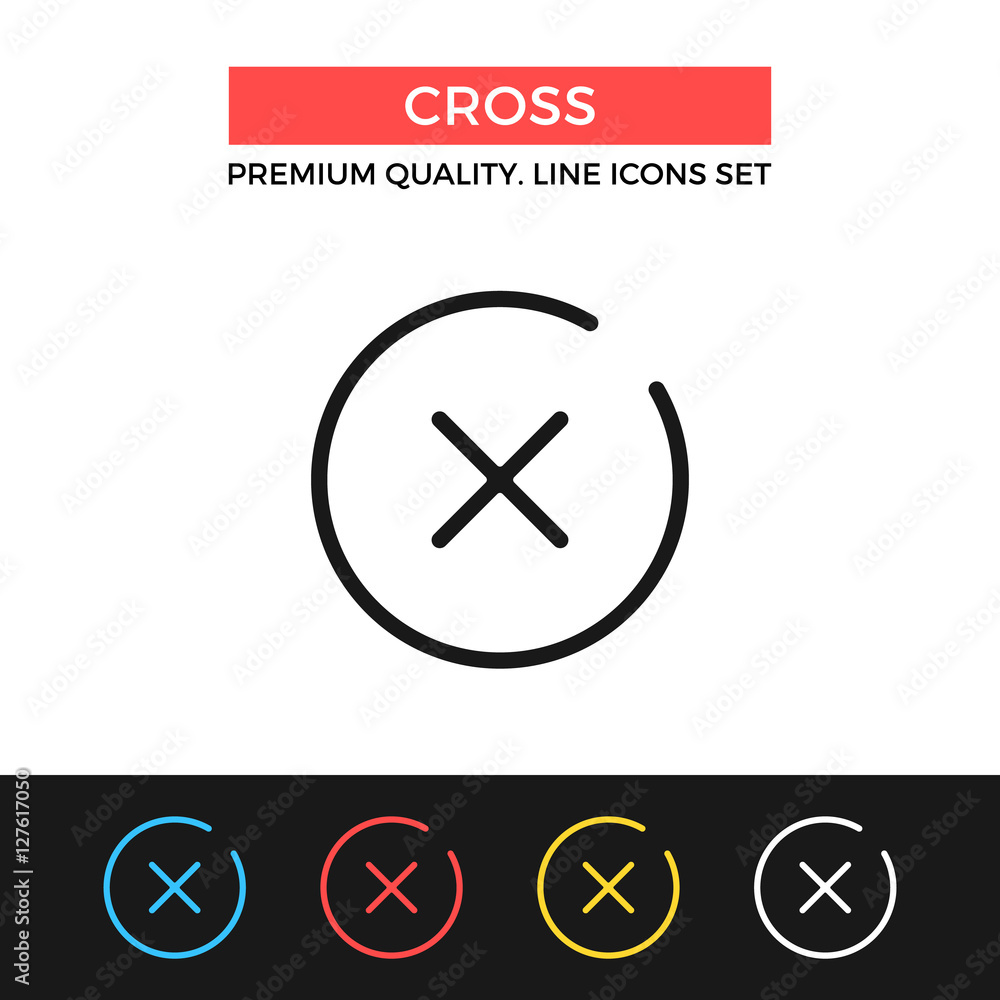 Vector x mark icon. Thin line icon Vector x mark icon. Thin line icon