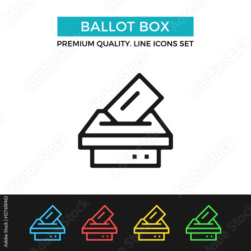 Vector ballot box icon. Thin line icon