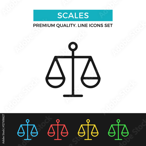 Vector scales icon. Thin line icon