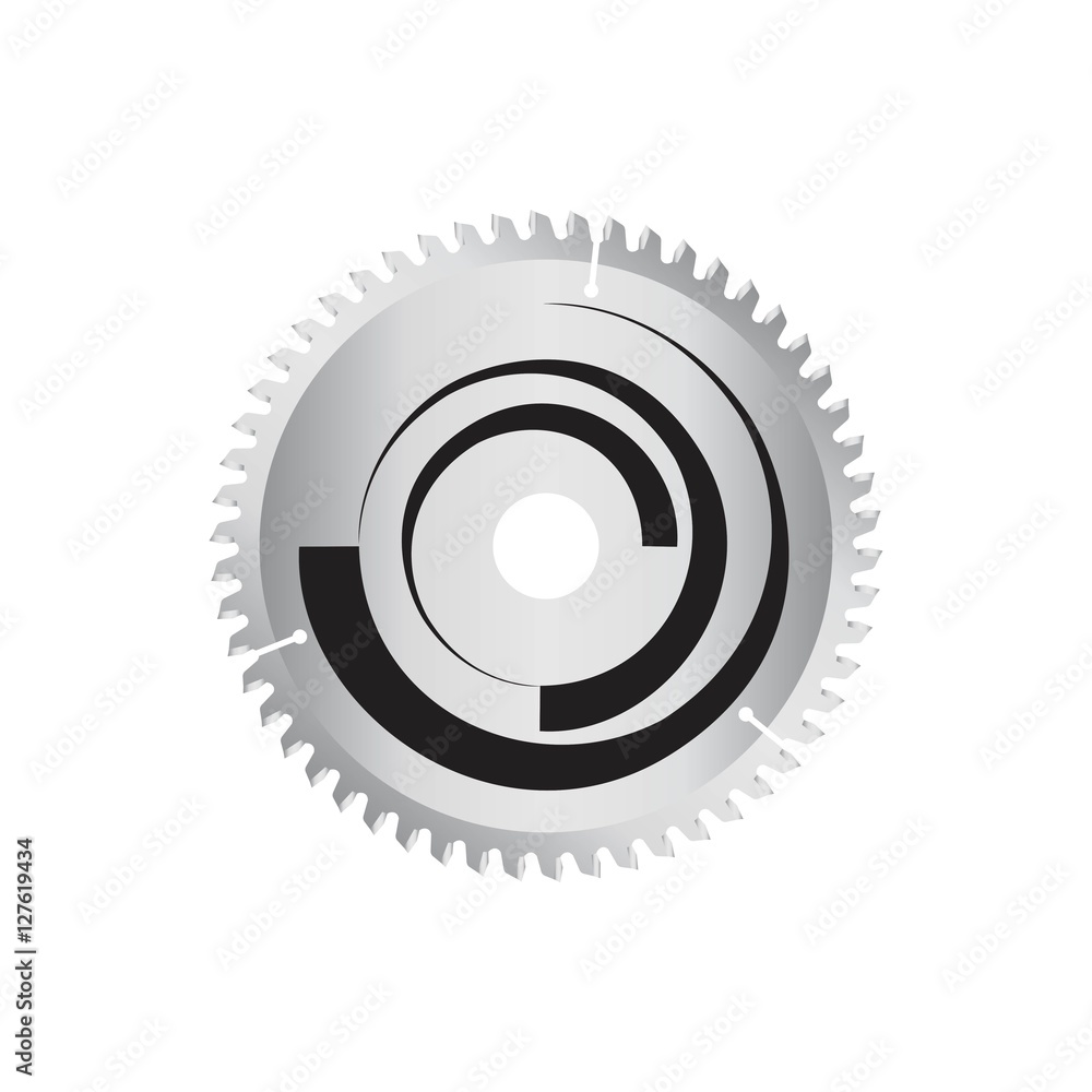 Circular saw disk. Vector object is isolated on white background