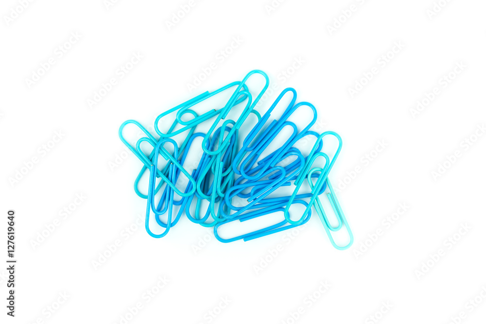 colorful paper clips isolated in white background colorful paper clips isolated in white background