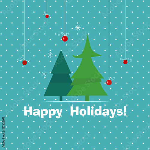 Greeting card with Christmas trees + 1 dot pattern