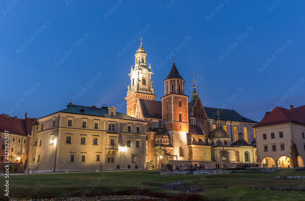 Wawel castle in the evening, Krakow, Poland