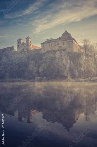 Tyniec abbey near Krakow  Poland  on frosty morning