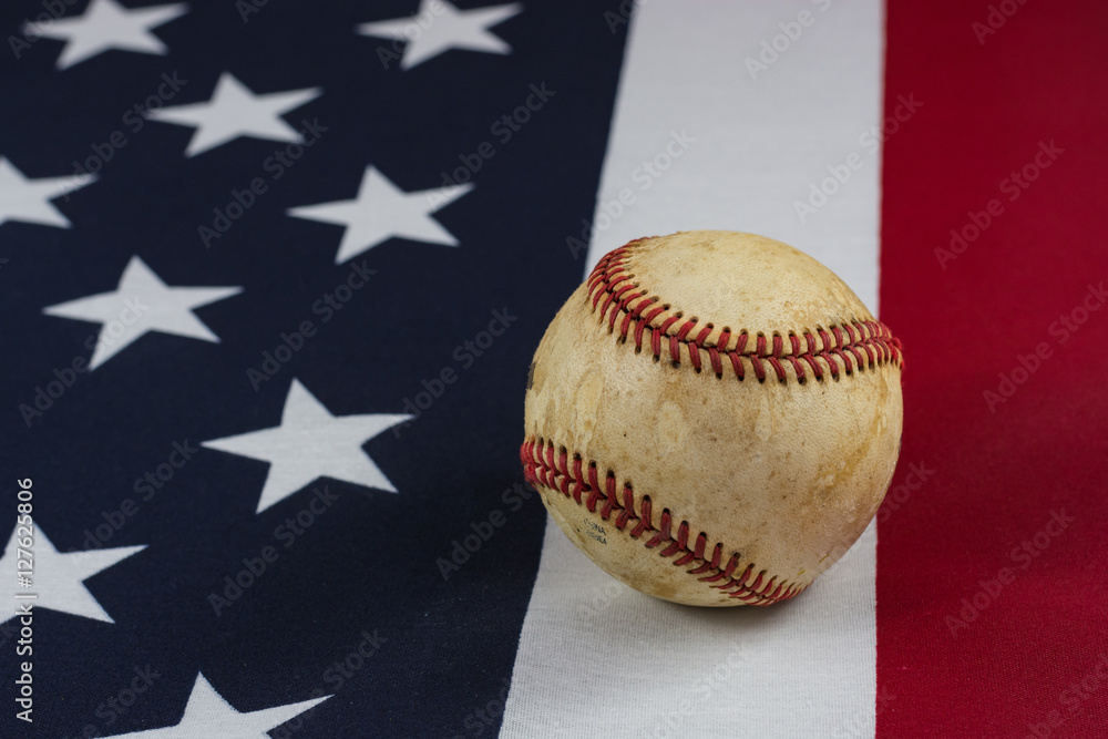 Baseball, America's game. Patriotic sports scene.