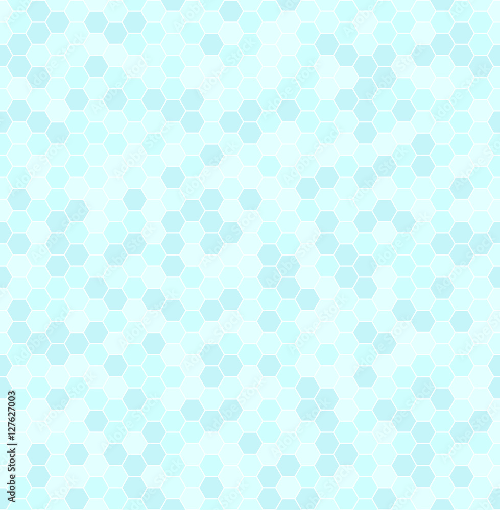 Cyan hexagon pattern. Seamless vector
