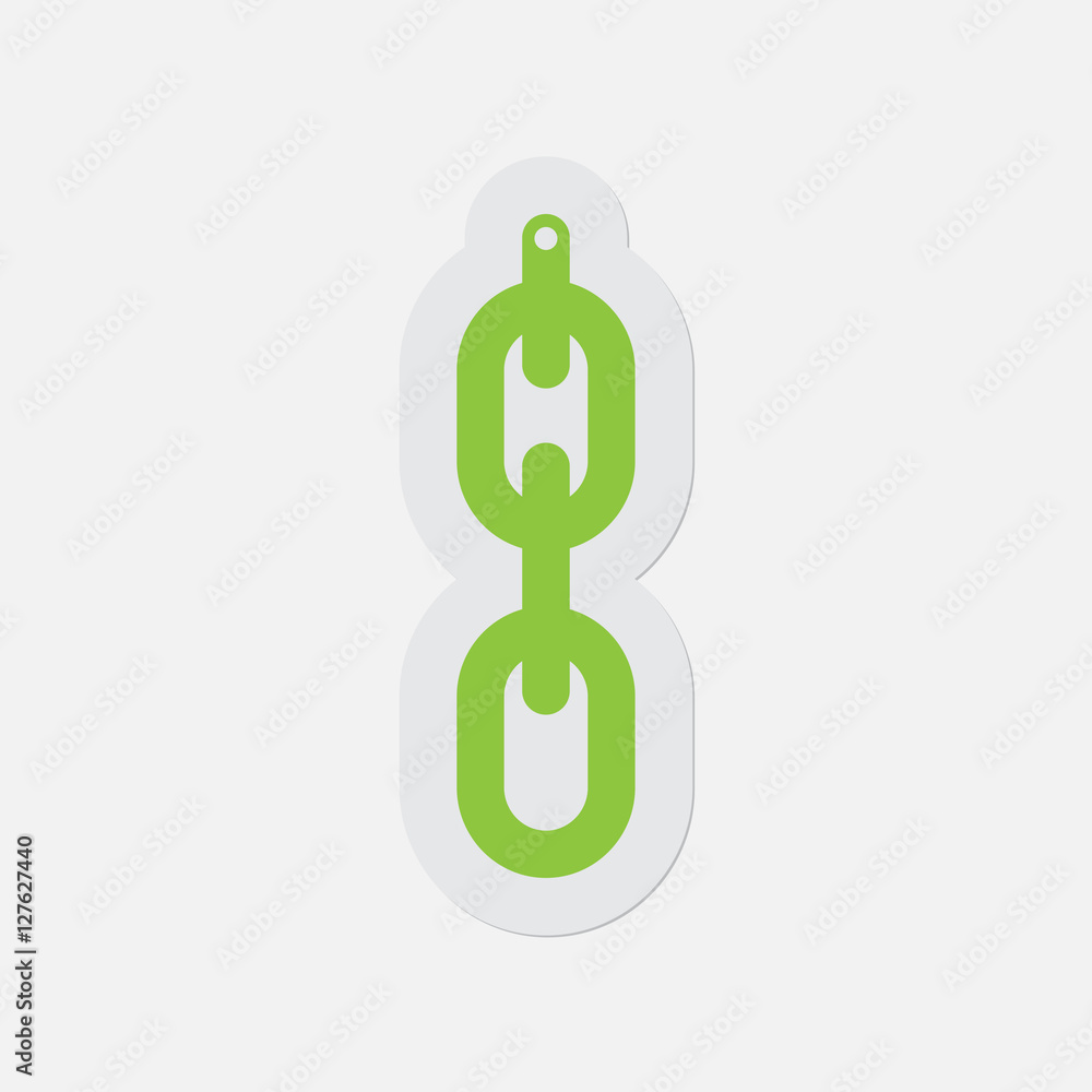 simple green icon - hanging chain with hole simple green icon - hanging chain with hole