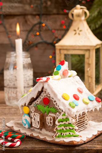 Gingerbread house. European Christmas holiday traditions.