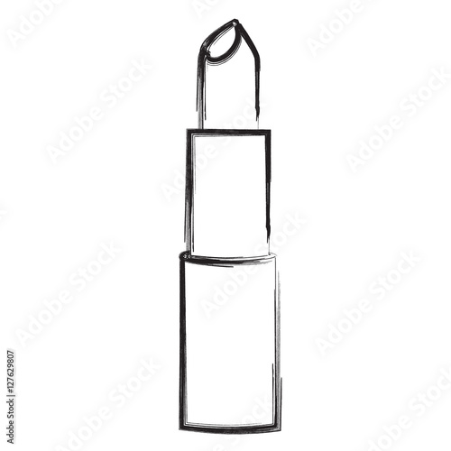 lipstick outline sketch black isolated vector illustration