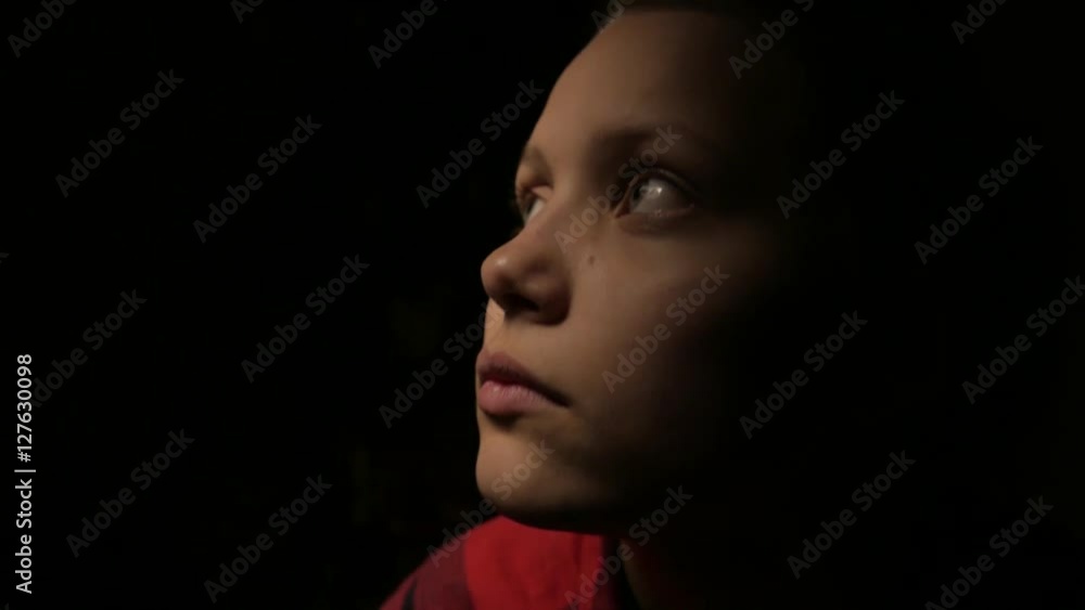 Sad teen girl thinking of something. 4K UHD Sad teen girl thinking of something. 4K UHD