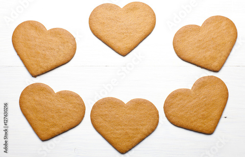 Heart shaped Gingerbread cookies (scattered group)