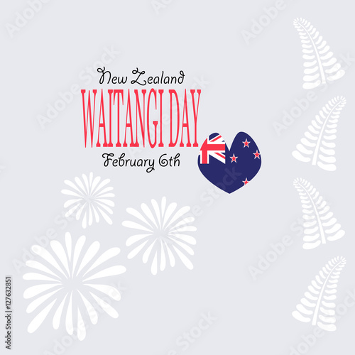 greeting card to celebrate Waitangi Day in New Zealand photo