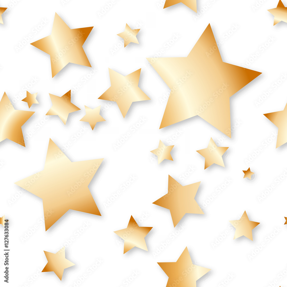 Fototapeta premium Simple seamless background with gold stars