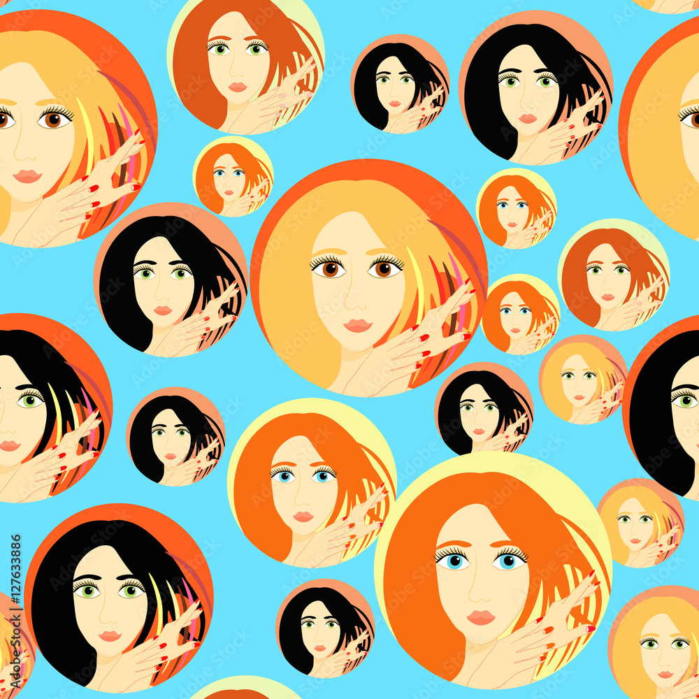 seamless pattern with manicure woman, girl. illustration seamless pattern with manicure woman, girl. illustration