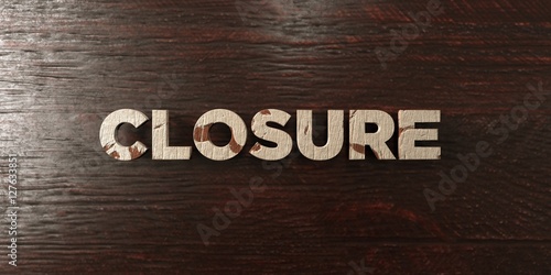 Quadro su tela Closure - grungy wooden headline on Maple  - 3D rendered royalty free stock image