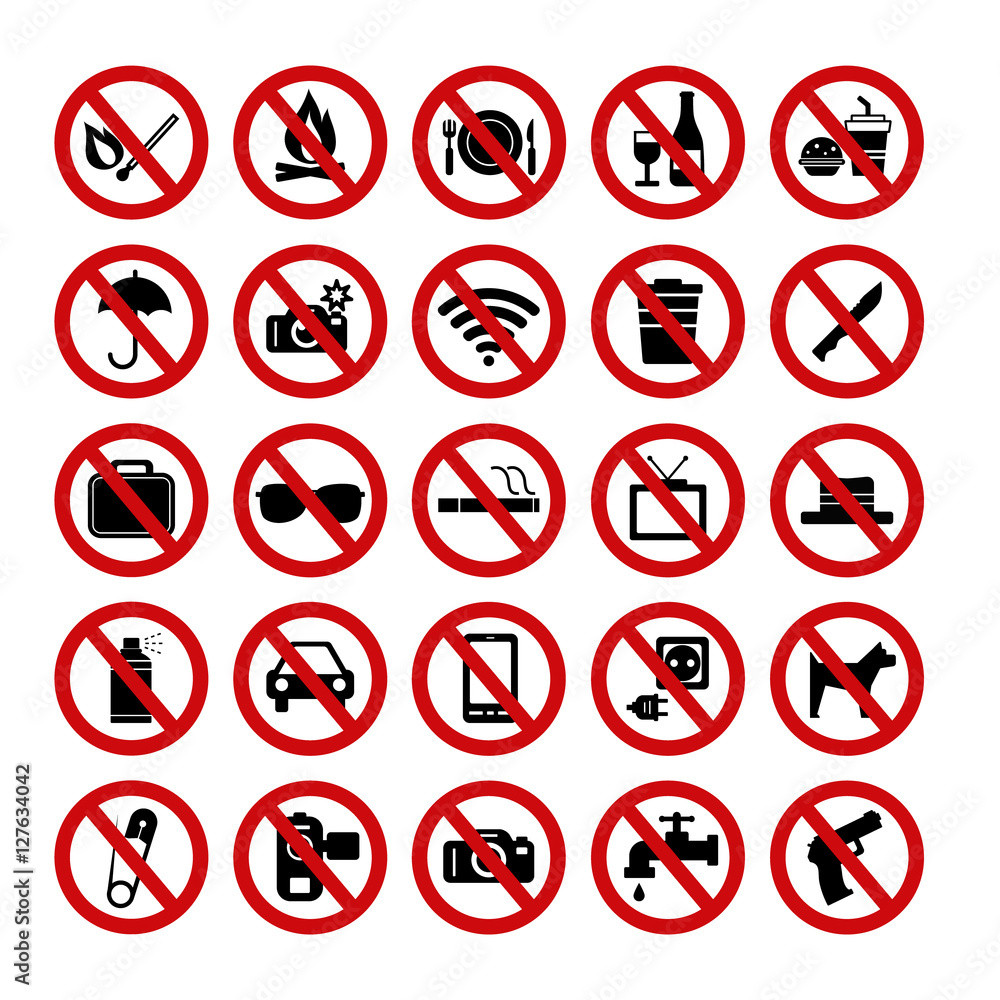 Forbidden signs Forbidden signs