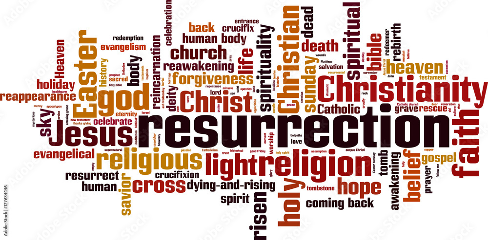 Resurrection word cloud concept. Vector illustration Resurrection word cloud concept. Vector illustration