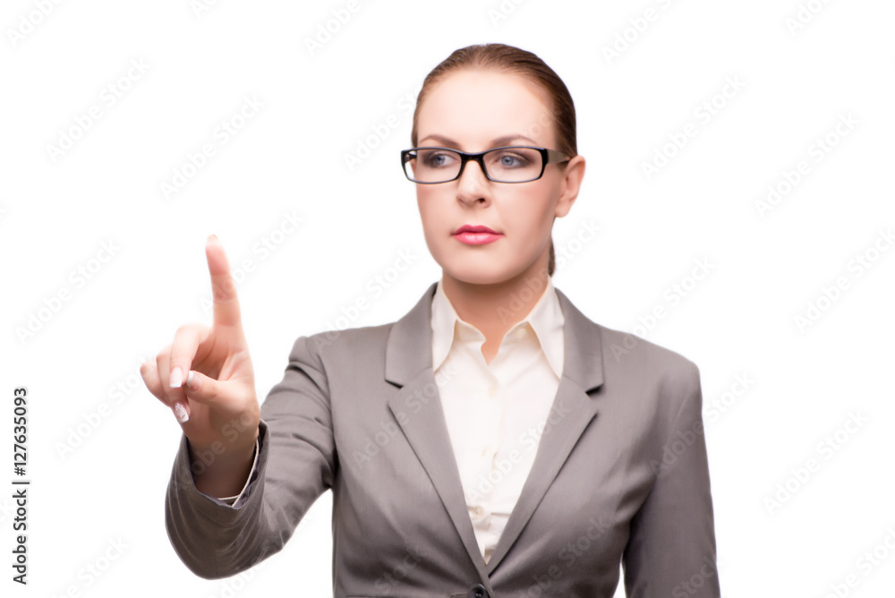 Strict serious businesswoman isolated on white Strict serious businesswoman isolated on white