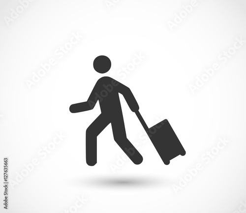 Man with a luggage icon vector